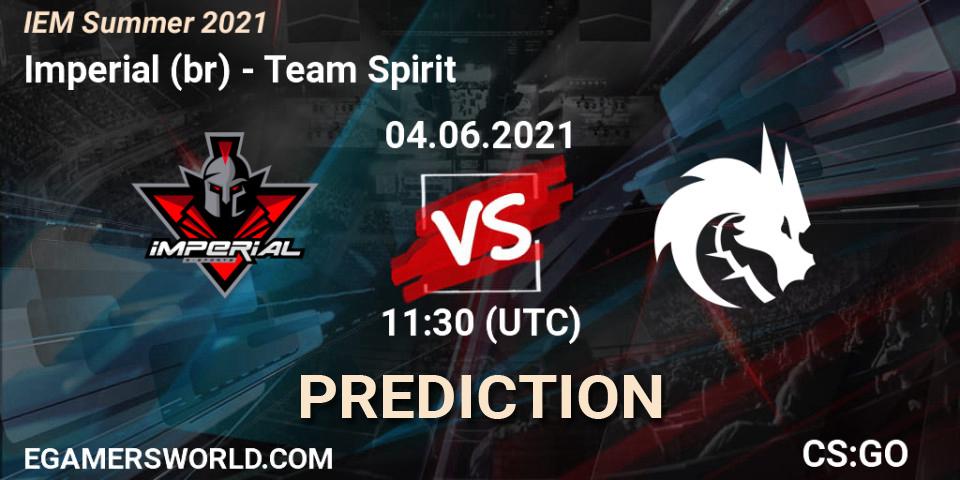 Pronóstico Imperial (br) - Team Spirit. 04.06.2021 at 11:30, Counter-Strike (CS2), IEM Summer 2021