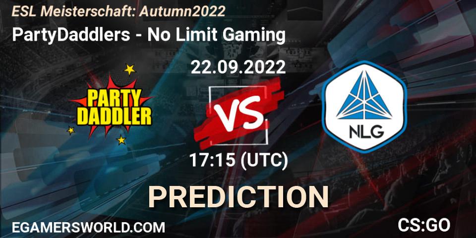 Pronóstico PartyDaddlers - No Limit Gaming. 22.09.2022 at 17:15, Counter-Strike (CS2), ESL Meisterschaft: Autumn 2022