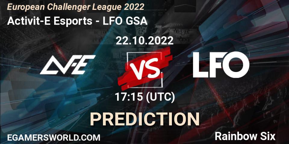 Pronóstico Activit-E Esports - LFO GSA. 22.10.2022 at 17:15, Rainbow Six, European Challenger League 2022