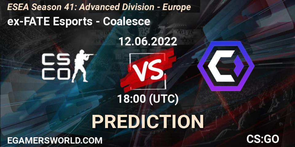 Pronóstico ex-FATE Esports - Coalesce. 12.06.2022 at 18:00, Counter-Strike (CS2), ESEA Season 41: Advanced Division - Europe
