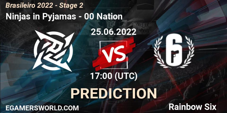 Pronóstico Ninjas in Pyjamas - 00 Nation. 25.06.2022 at 17:00, Rainbow Six, Brasileirão 2022 - Stage 2