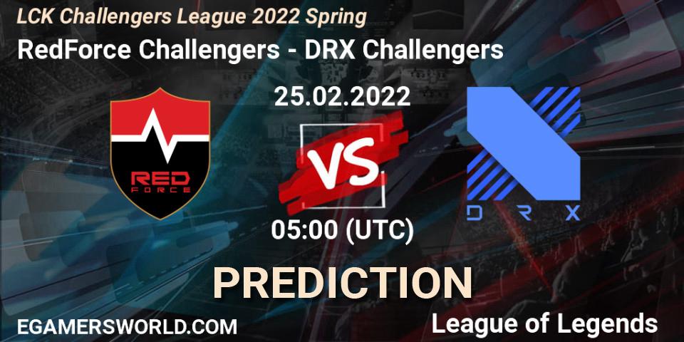 Pronóstico RedForce Challengers - DRX Challengers. 25.02.2022 at 05:00, LoL, LCK Challengers League 2022 Spring