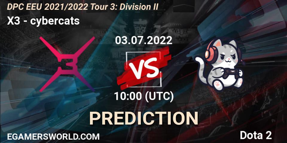 Pronóstico X3 - cybercats. 03.07.2022 at 10:00, Dota 2, DPC EEU 2021/2022 Tour 3: Division II