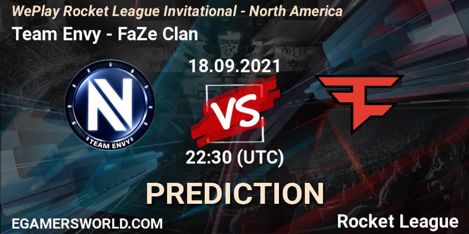 Pronóstico Team Envy - FaZe Clan. 18.09.2021 at 22:30, Rocket League, WePlay Rocket League Invitational - North America