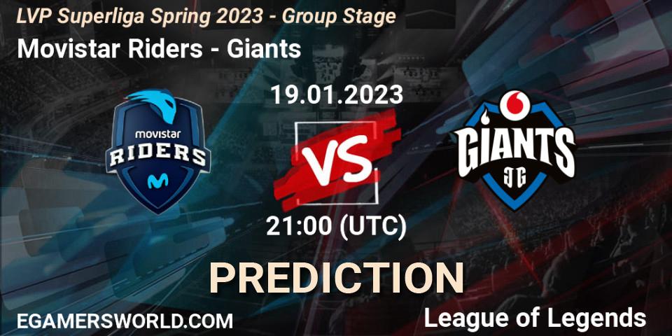 Pronóstico Movistar Riders - Giants. 19.01.2023 at 21:00, LoL, LVP Superliga Spring 2023 - Group Stage
