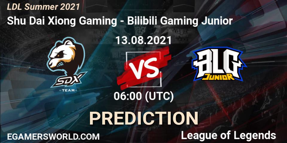 Pronóstico Shu Dai Xiong Gaming - Bilibili Gaming Junior. 13.08.2021 at 06:00, LoL, LDL Summer 2021