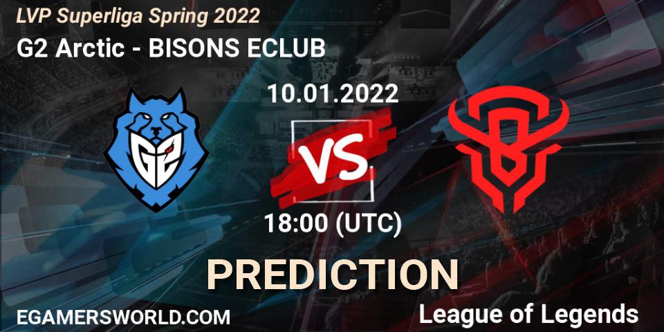 Pronóstico G2 Arctic - BISONS ECLUB. 10.01.2022 at 18:00, LoL, LVP Superliga Spring 2022