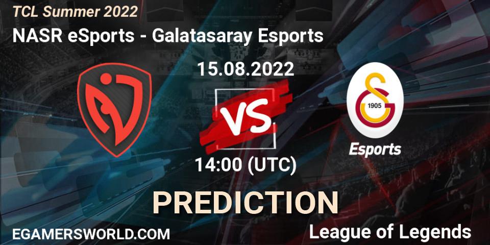 Pronóstico NASR eSports - Galatasaray Esports. 14.08.22, LoL, TCL Summer 2022