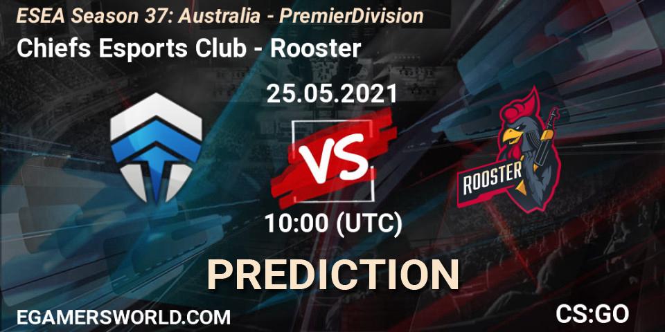 Pronóstico Chiefs Esports Club - Rooster. 25.05.2021 at 10:00, Counter-Strike (CS2), ESEA Season 37: Australia - Premier Division