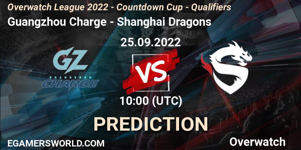 Pronóstico Guangzhou Charge - Shanghai Dragons. 25.09.22, Overwatch, Overwatch League 2022 - Countdown Cup - Qualifiers