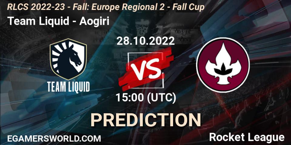 Pronóstico Team Liquid - Aogiri. 28.10.2022 at 15:00, Rocket League, RLCS 2022-23 - Fall: Europe Regional 2 - Fall Cup