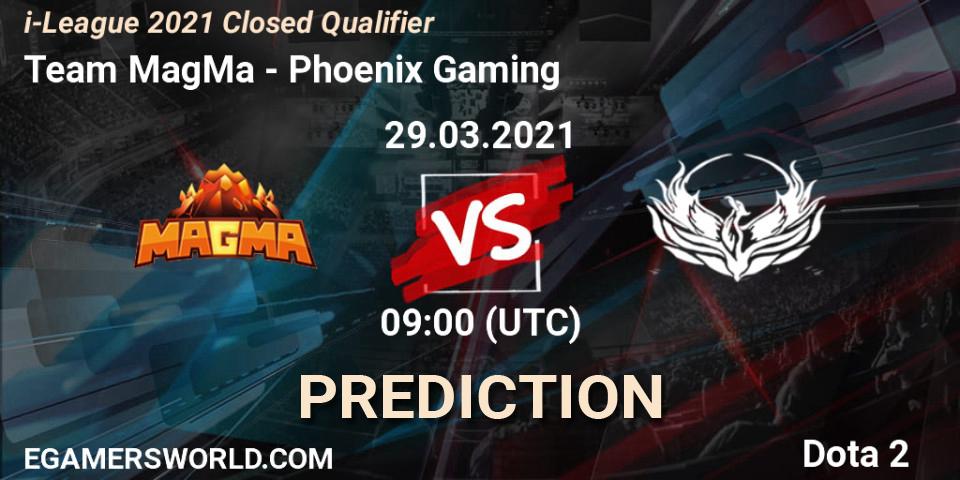 Pronóstico Team MagMa - Phoenix Gaming. 29.03.2021 at 08:06, Dota 2, i-League 2021 Closed Qualifier
