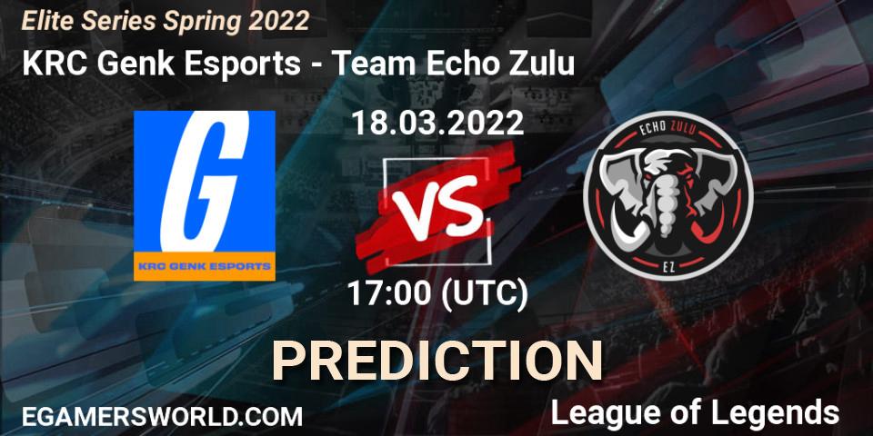 Pronóstico KRC Genk Esports - Team Echo Zulu. 18.03.22, LoL, Elite Series Spring 2022