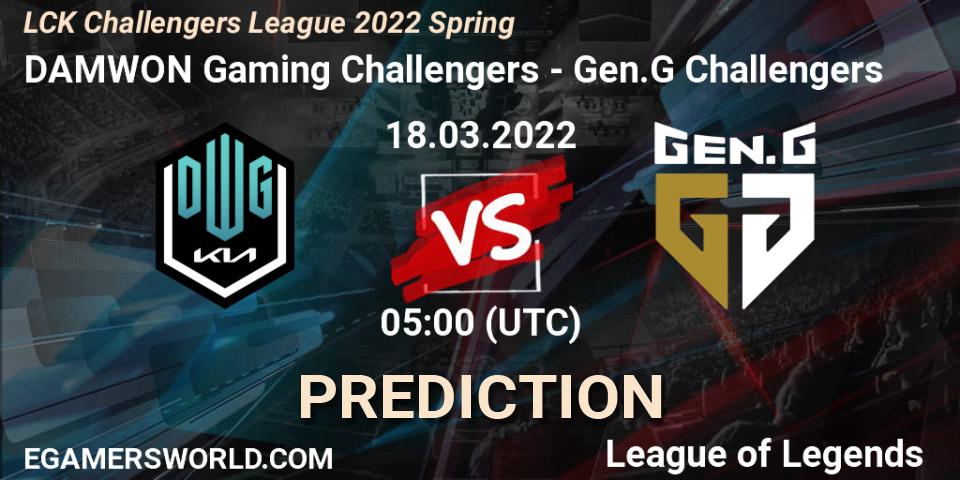 Pronóstico DAMWON Gaming Challengers - Gen.G Challengers. 18.03.2022 at 05:00, LoL, LCK Challengers League 2022 Spring