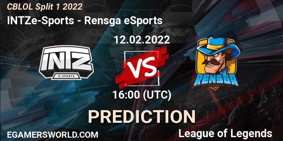 Pronóstico INTZ e-Sports - Rensga eSports. 12.02.2022 at 16:00, LoL, CBLOL Split 1 2022