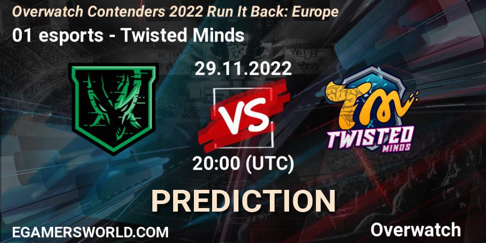Pronóstico 01 esports - Twisted Minds. 29.11.22, Overwatch, Overwatch Contenders 2022 Run It Back: Europe