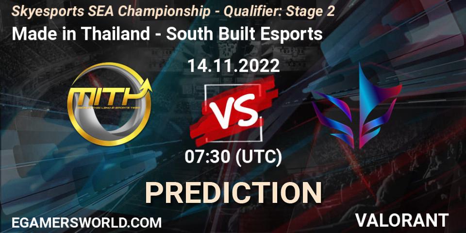 Pronóstico Made in Thailand - South Built Esports. 14.11.2022 at 10:30, VALORANT, Skyesports SEA Championship - Qualifier: Stage 2