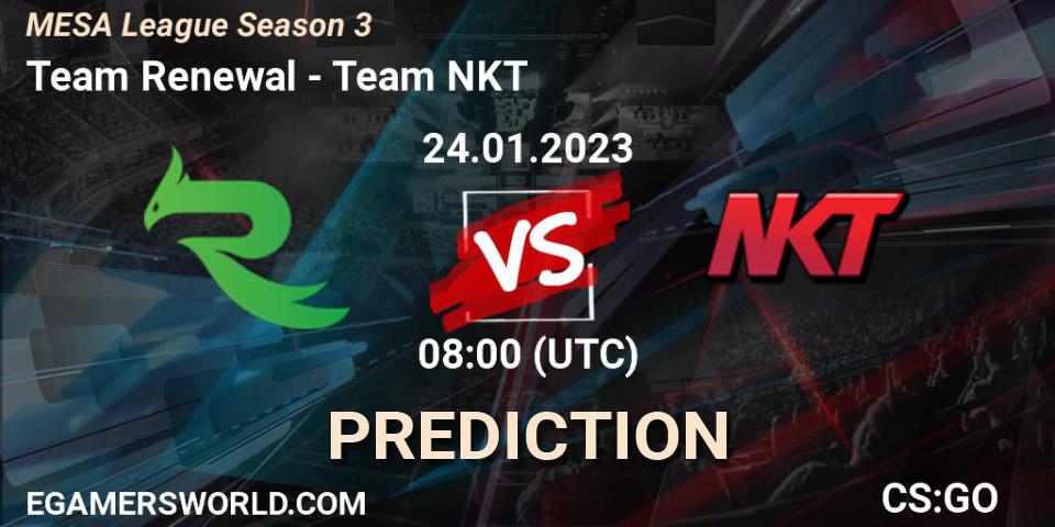 Pronóstico Team Renewal - Team NKT. 25.01.2023 at 06:30, Counter-Strike (CS2), MESA League Season 3