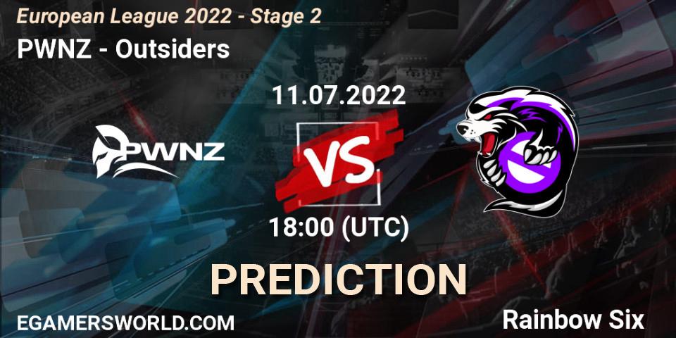 Pronóstico PWNZ - Outsiders. 11.07.22, Rainbow Six, European League 2022 - Stage 2