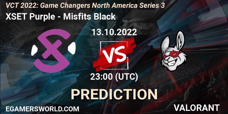 Pronóstico XSET Purple - Misfits Black. 14.10.2022 at 00:15, VALORANT, VCT 2022: Game Changers North America Series 3
