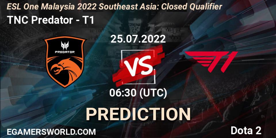 Pronóstico TNC Predator - T1. 25.07.2022 at 06:30, Dota 2, ESL One Malaysia 2022 Southeast Asia: Closed Qualifier