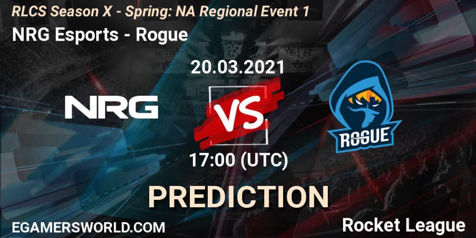 Pronóstico NRG Esports - Rogue. 20.03.2021 at 17:00, Rocket League, RLCS Season X - Spring: NA Regional Event 1