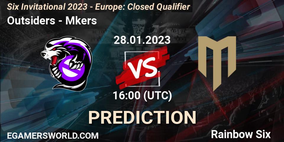Pronóstico Outsiders - Mkers. 28.01.23, Rainbow Six, Six Invitational 2023 - Europe: Closed Qualifier