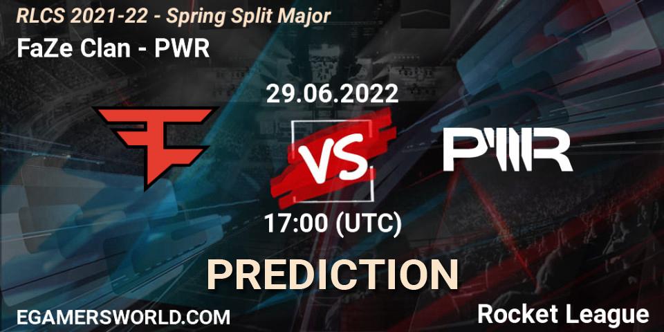 Pronóstico FaZe Clan - PWR. 29.06.22, Rocket League, RLCS 2021-22 - Spring Split Major