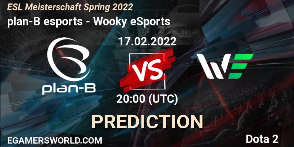 Pronóstico plan-B esports - Wooky eSports. 17.02.2022 at 20:00, Dota 2, ESL Meisterschaft Spring 2022