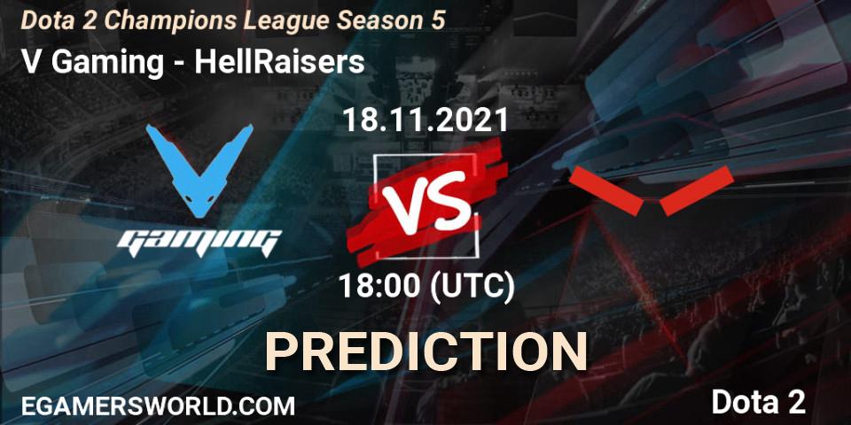 Pronóstico V Gaming - HellRaisers. 18.11.2021 at 18:07, Dota 2, Dota 2 Champions League 2021 Season 5