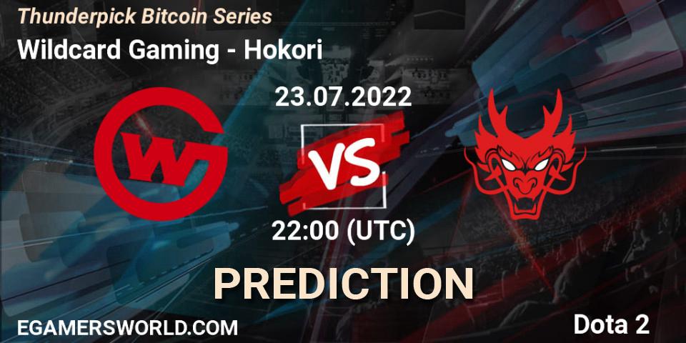 Pronóstico Wildcard Gaming - Hokori. 23.07.22, Dota 2, Thunderpick Bitcoin Series