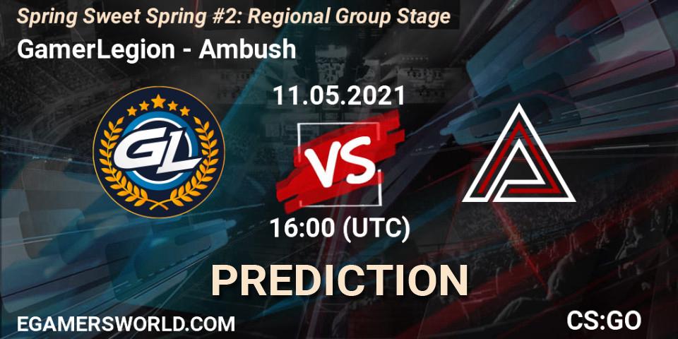 Pronóstico GamerLegion - Ambush. 11.05.2021 at 16:00, Counter-Strike (CS2), Spring Sweet Spring #2: Regional Group Stage