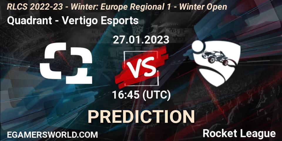 Pronóstico Quadrant - Vertigo Esports. 27.01.2023 at 16:45, Rocket League, RLCS 2022-23 - Winter: Europe Regional 1 - Winter Open
