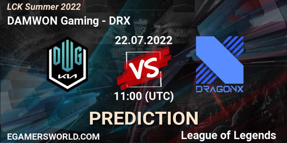 Pronóstico DAMWON Gaming - DRX. 22.07.2022 at 11:00, LoL, LCK Summer 2022