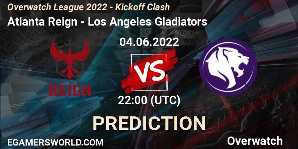 Pronóstico Atlanta Reign - Los Angeles Gladiators. 04.06.22, Overwatch, Overwatch League 2022 - Kickoff Clash