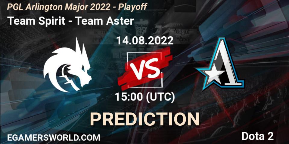 Pronóstico Team Spirit - Team Aster. 14.08.22, Dota 2, PGL Arlington Major 2022 - Playoff