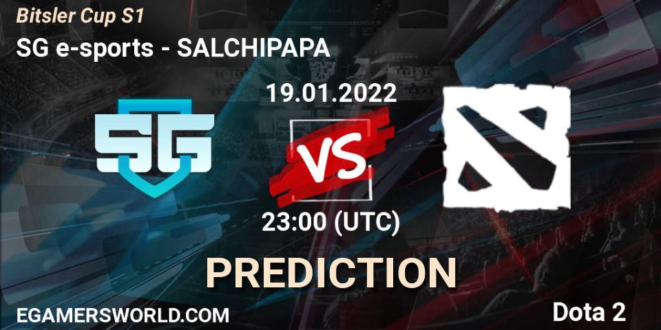 Pronóstico SG e-sports - SALCHIPAPA. 20.01.2022 at 00:06, Dota 2, Bitsler Cup S1