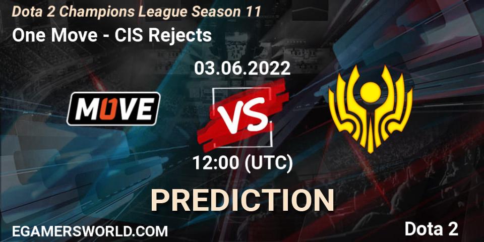Pronóstico One Move - CIS Rejects. 03.06.2022 at 12:00, Dota 2, Dota 2 Champions League Season 11