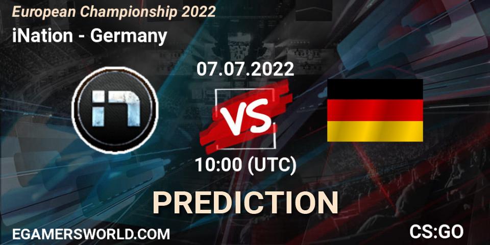 Pronóstico iNation - Germany. 07.07.2022 at 11:20, Counter-Strike (CS2), European Championship 2022