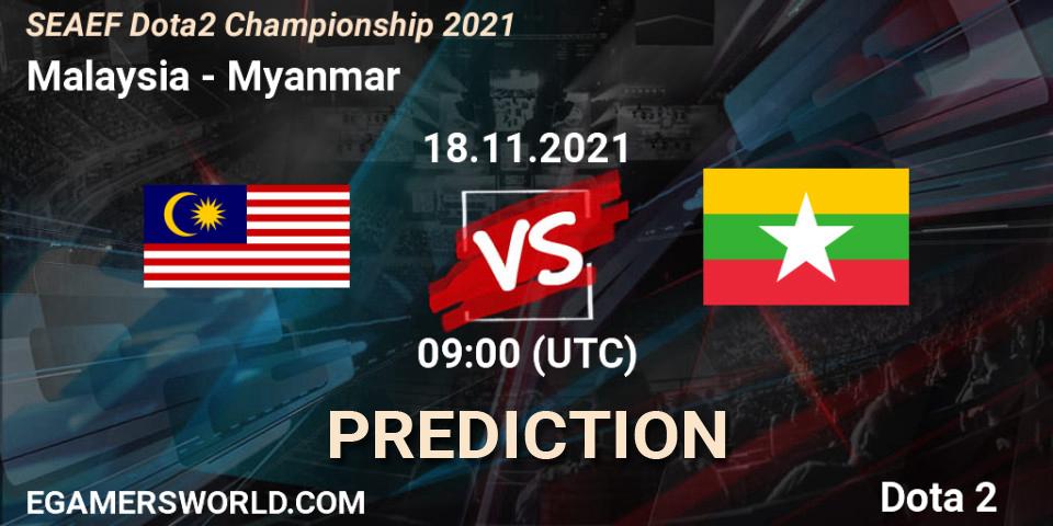 Pronóstico Malaysia - Myanmar. 18.11.2021 at 09:03, Dota 2, SEAEF Dota2 Championship 2021