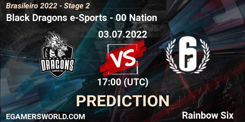 Pronóstico Black Dragons e-Sports - 00 Nation. 03.07.2022 at 17:00, Rainbow Six, Brasileirão 2022 - Stage 2