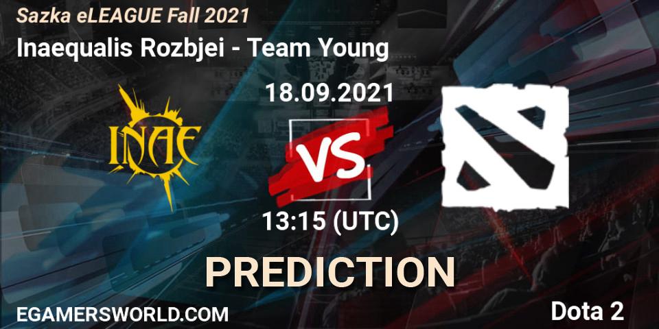 Pronóstico Inaequalis Rozbíječi - Team Young. 18.09.2021 at 13:30, Dota 2, Sazka eLEAGUE Fall 2021