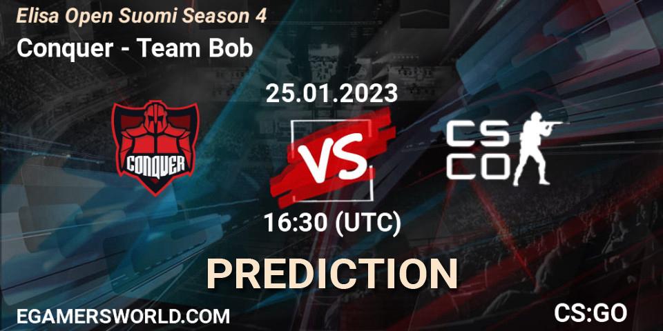 Pronóstico Conquer - Team Bob. 25.01.23, CS2 (CS:GO), Elisa Open Suomi Season 4