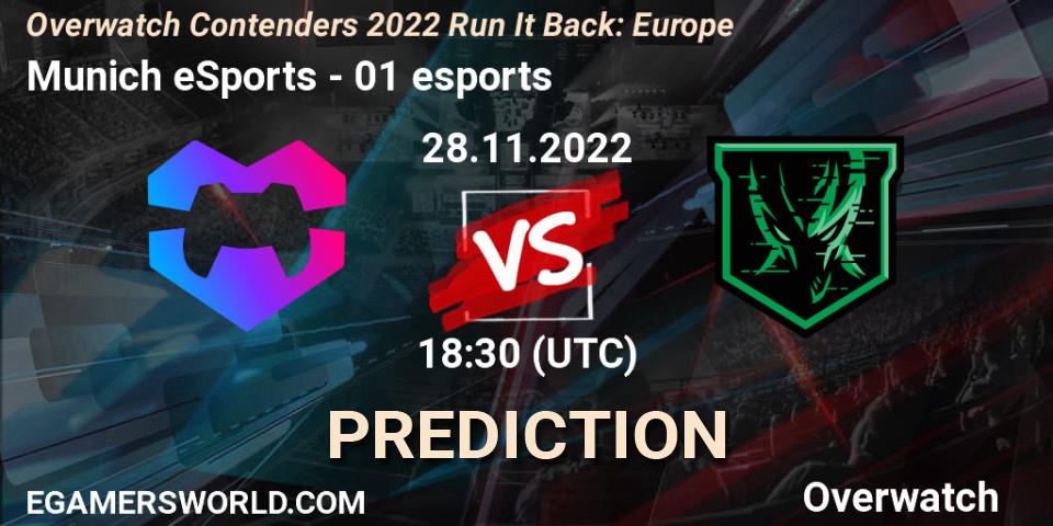 Pronóstico Munich eSports - 01 esports. 30.11.22, Overwatch, Overwatch Contenders 2022 Run It Back: Europe