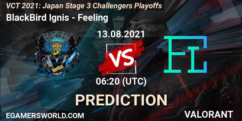 Pronóstico BlackBird Ignis - Feeling. 13.08.2021 at 06:50, VALORANT, VCT 2021: Japan Stage 3 Challengers Playoffs