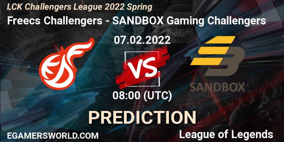 Pronóstico Freecs Challengers - SANDBOX Gaming Challengers. 07.02.2022 at 08:00, LoL, LCK Challengers League 2022 Spring