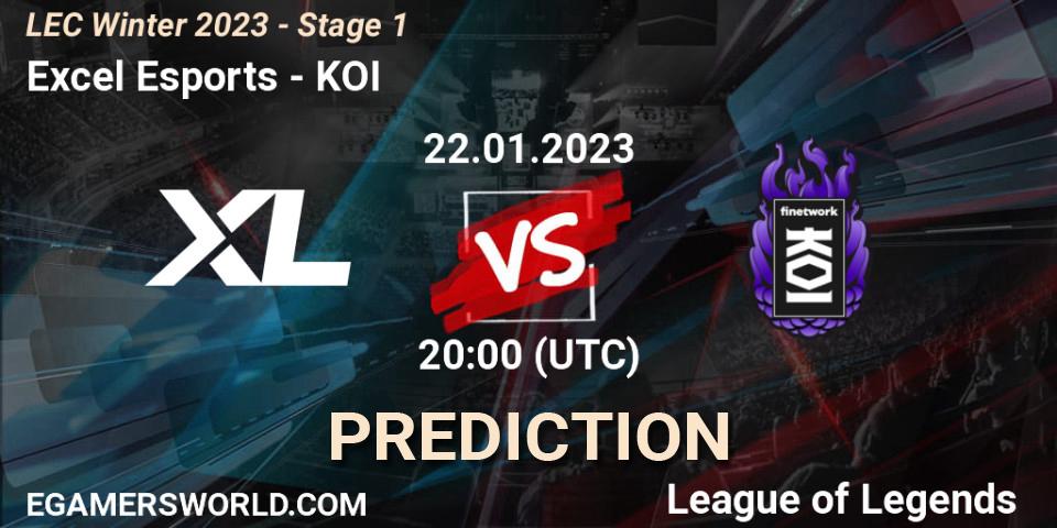 Pronóstico Excel Esports - KOI. 22.01.23, LoL, LEC Winter 2023 - Stage 1