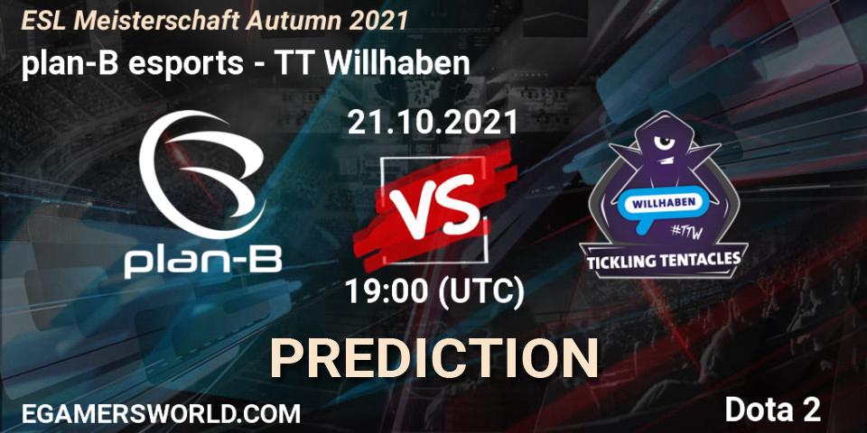 Pronóstico plan-B esports - TT Willhaben. 21.10.2021 at 19:00, Dota 2, ESL Meisterschaft Autumn 2021