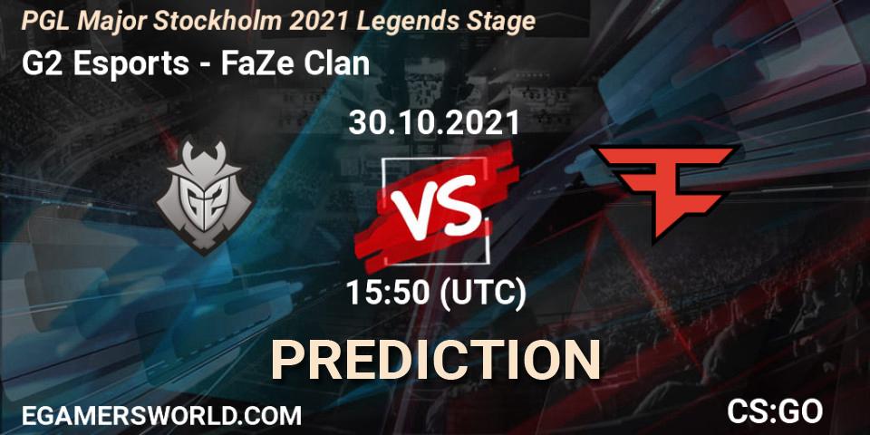 Pronóstico G2 Esports - FaZe Clan. 30.10.2021 at 15:50, Counter-Strike (CS2), PGL Major Stockholm 2021 Legends Stage