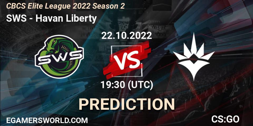 Pronóstico SWS - Havan Liberty. 22.10.22, CS2 (CS:GO), CBCS Elite League 2022 Season 2